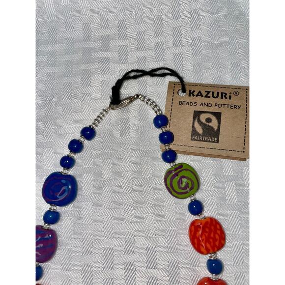 Kazuri Kenya Hand Crafted "Summer Day" Fair Trade Beaded Statement Necklace NWT - Picture 3 of 3